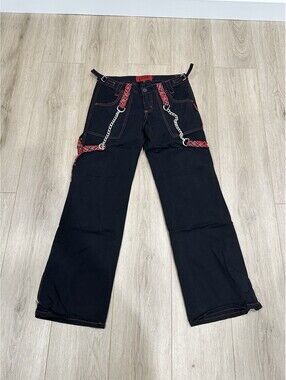 Vintage Tripp NYC Pants Women Size 3 Black Chains Bondage Goth Rave Punk
